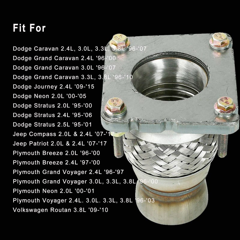 Fekuar Flange Flex Coupling Exhaust Repair Pipe Compatible with Sebring Voyager Caravan Routan Neon - Image 4